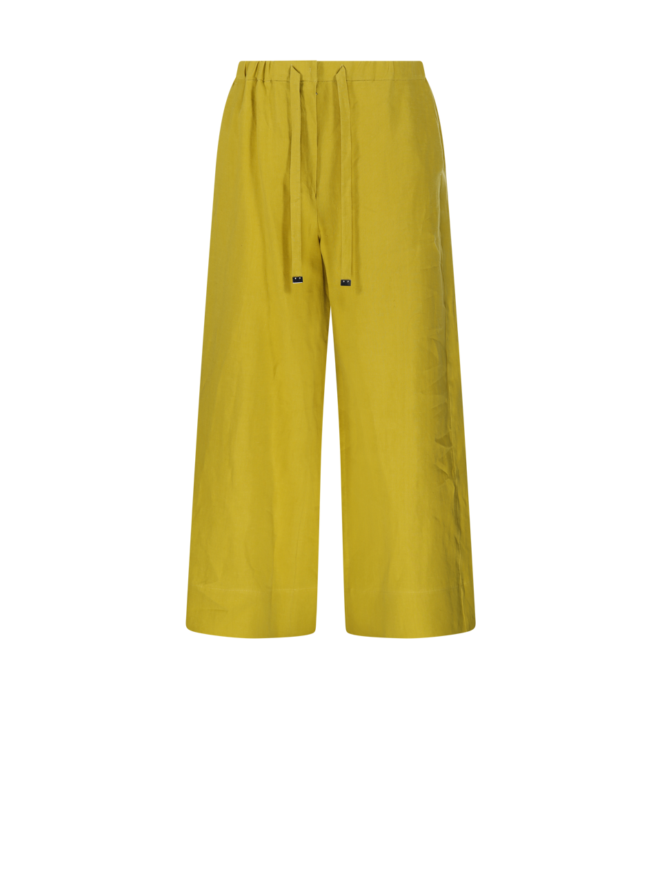 DONNA MAXMARA S PANTALONI AURORA IN LINO GIALLO 