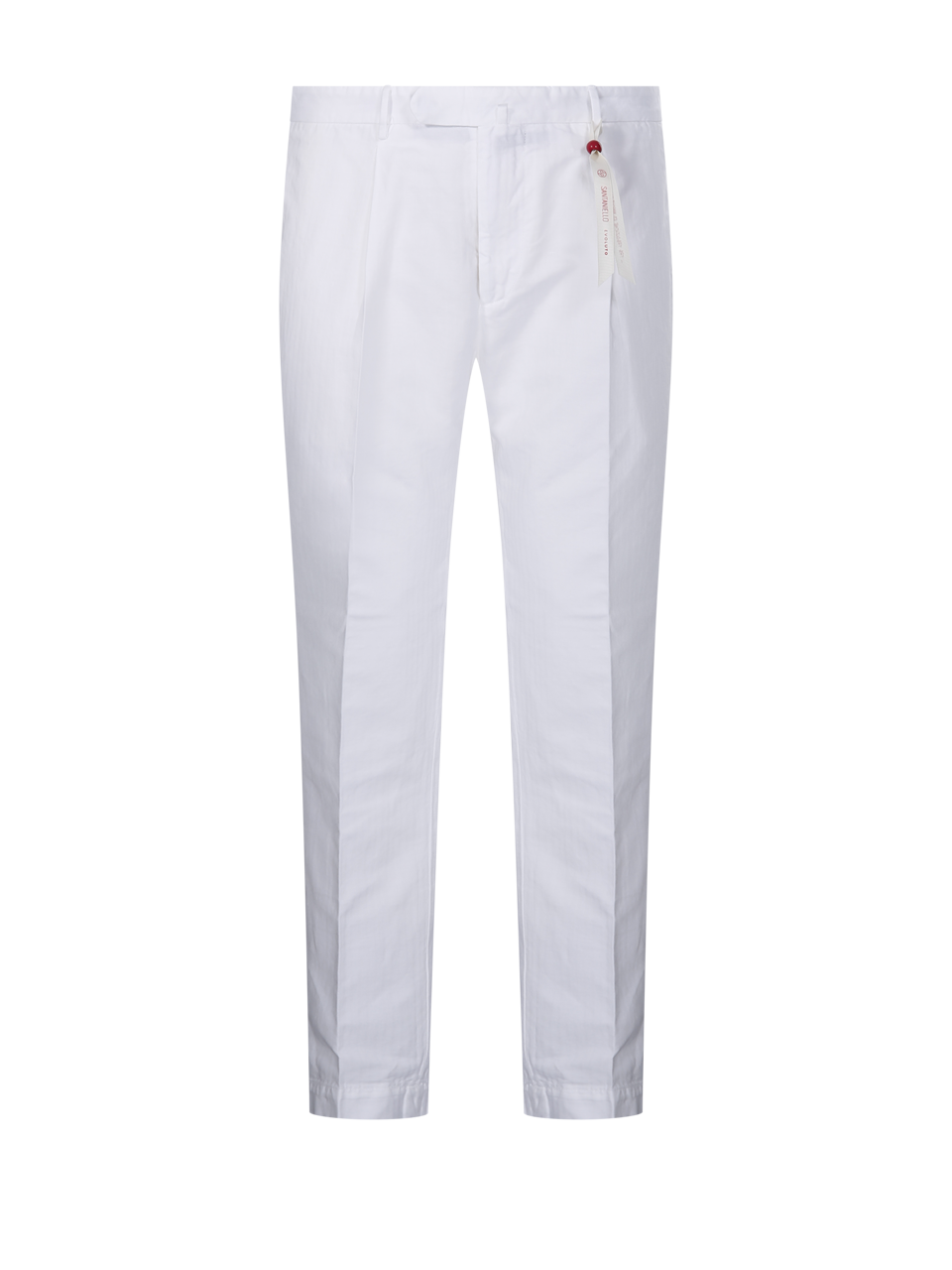 UOMO SANTANIELLO PANTALONI ARECHI IN COTONE BIANCO 