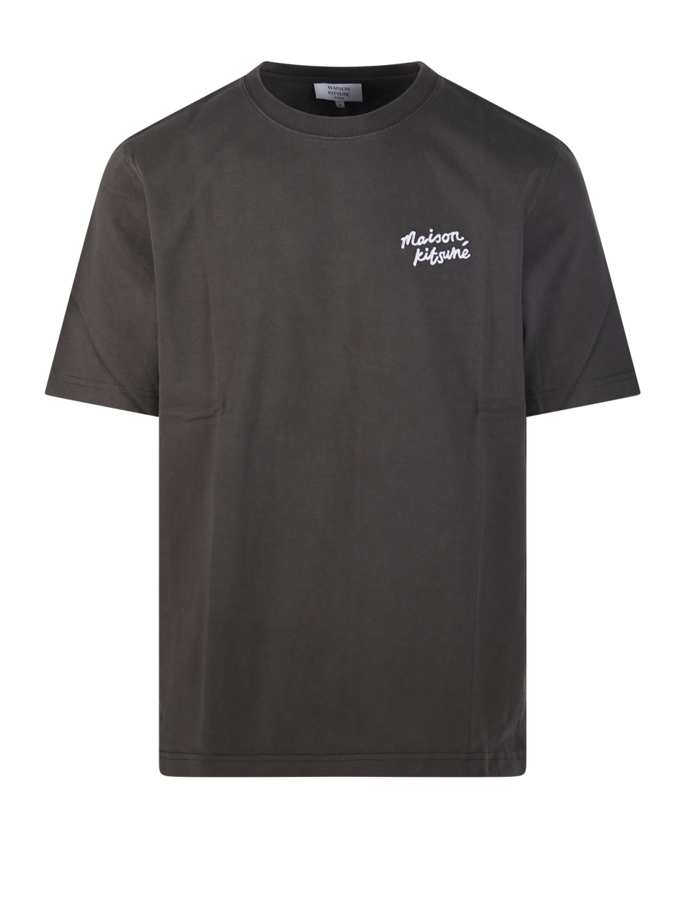 MEN MAISON KITSUNE BROWN ORGANIC COTTON MAISON KITSUNÉ HANDWRITING COMFORT TEE-SHIRT