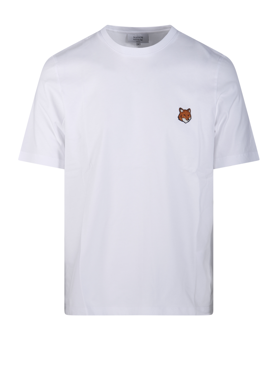 MEN MAISON KITSUNE WHITE COTTON FOX HEAD REGULAR TEE-SHIRT