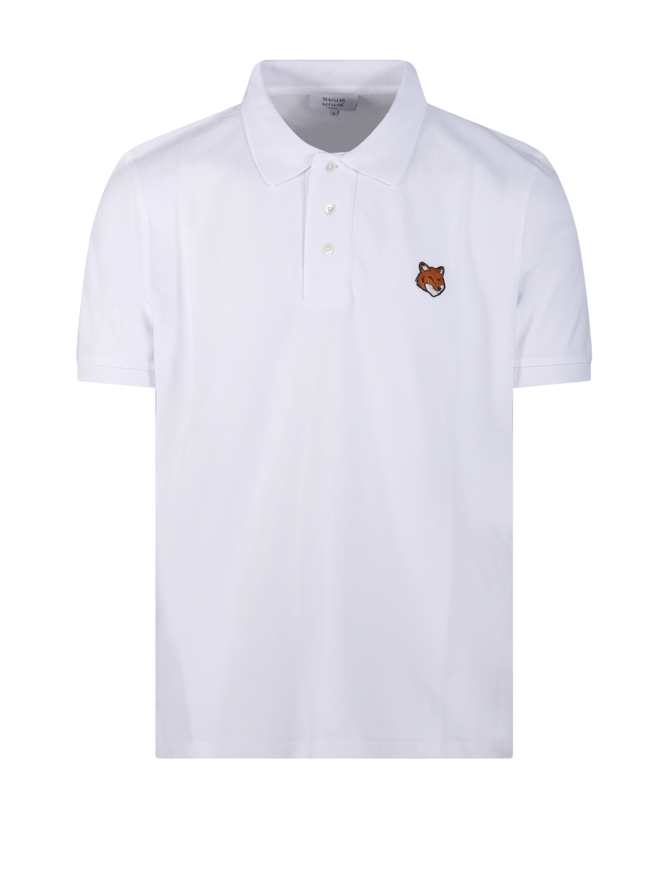 MEN MAISON KITSUNE WHITE COTTON FOX HEAD REGULAR POLO