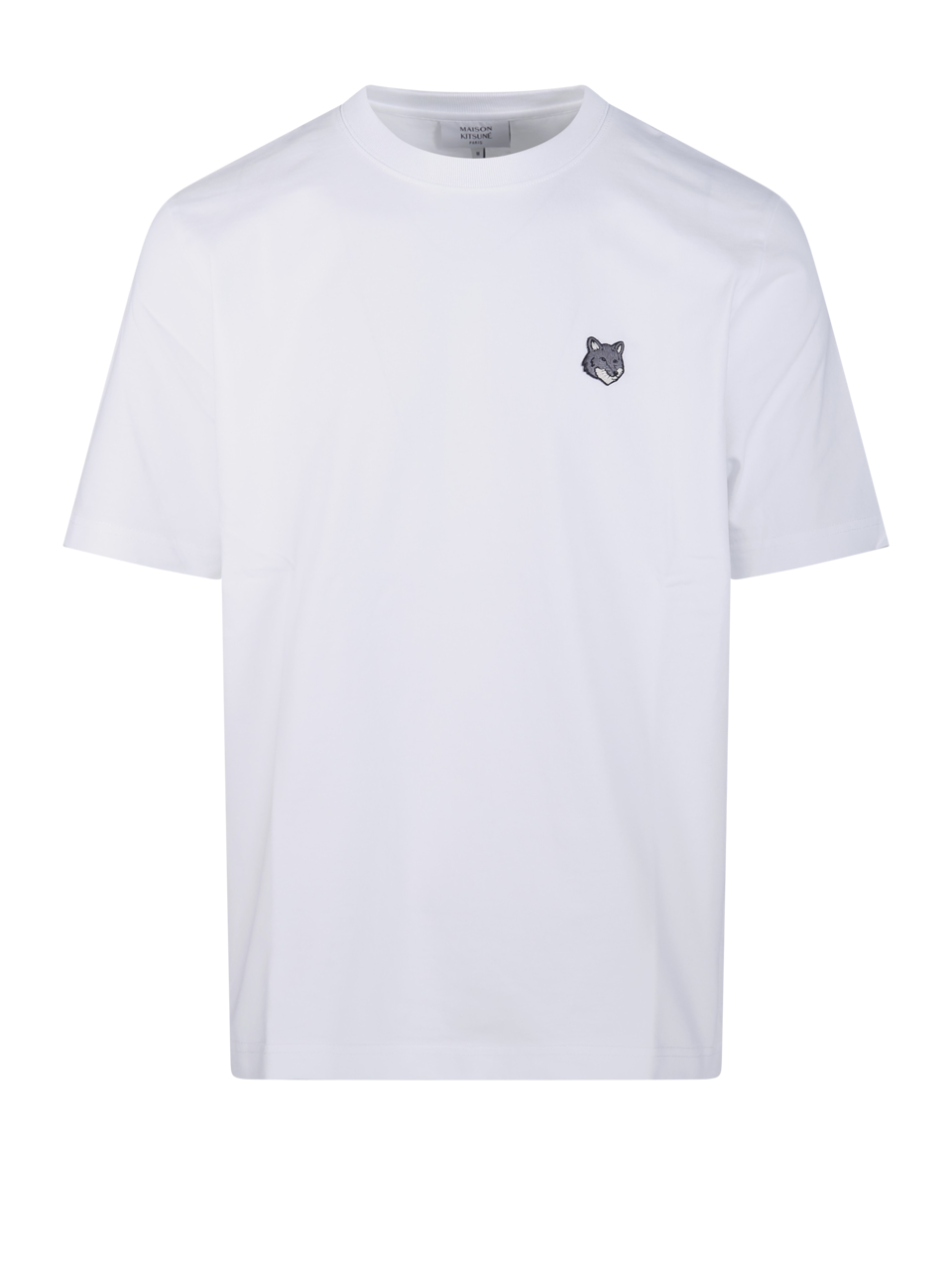 MEN MAISON KITSUNE WHITE COTTON FOX HEAD REGULAR TEE-SHIRT