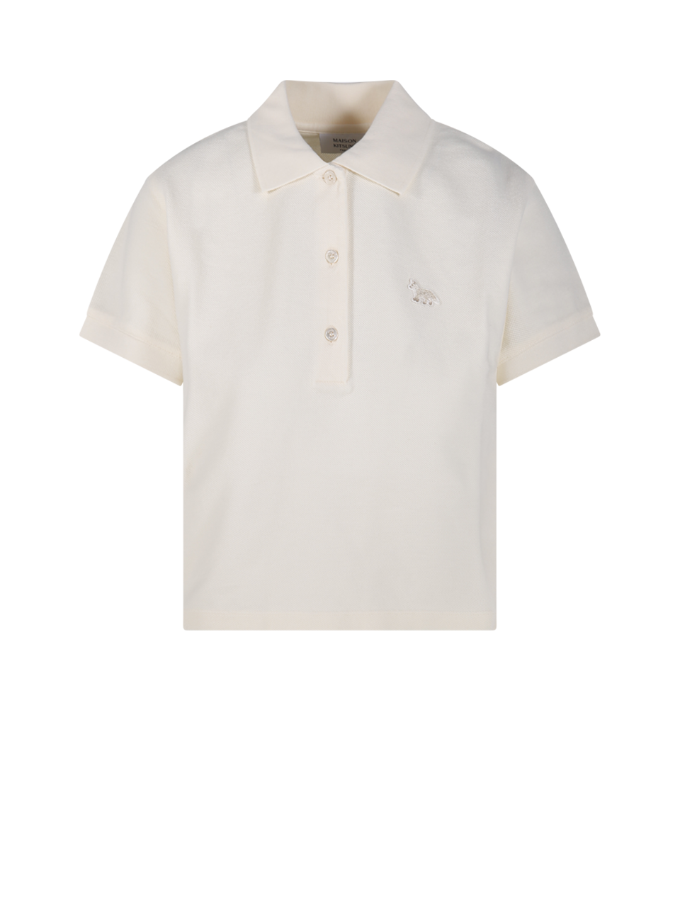 WOMAN MAISON KITSUNE NUDE COTTON BABY FOX CROPPED POLO