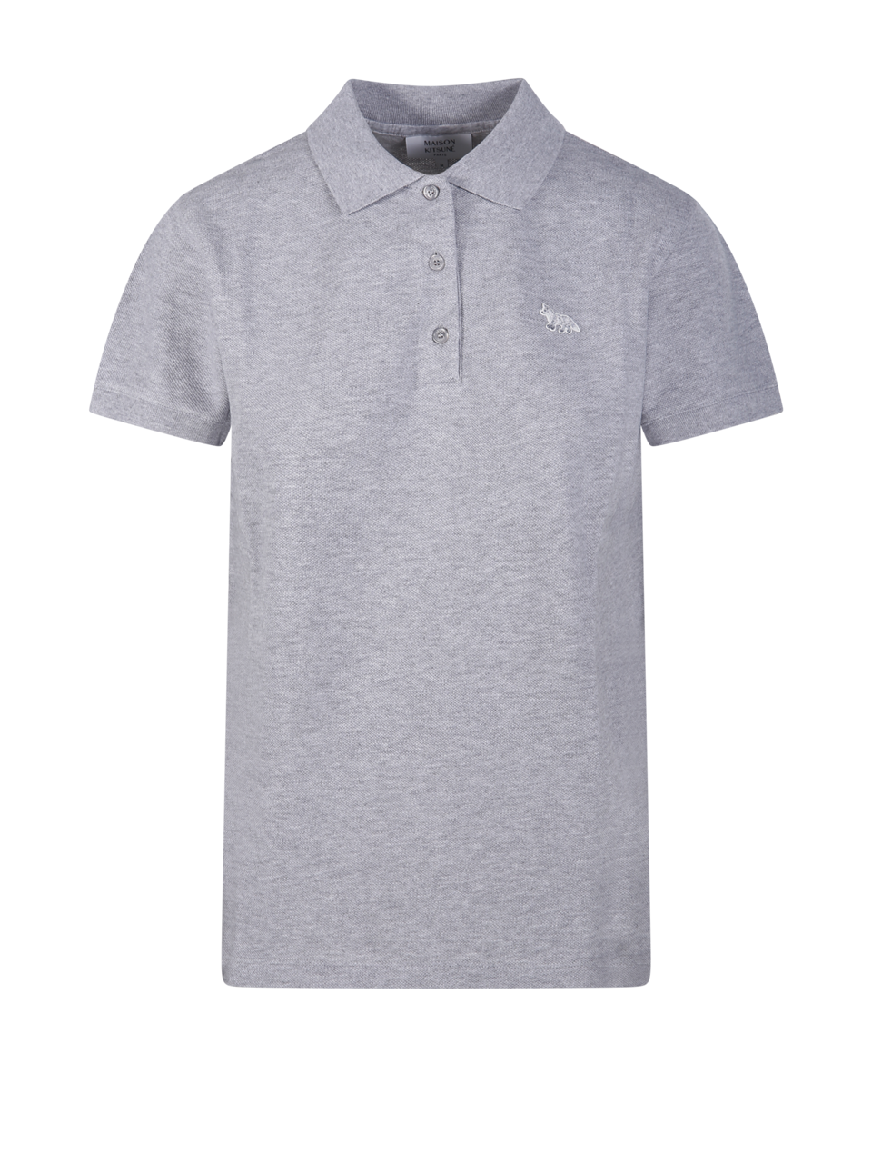 WOMAN MAISON KITSUNE GREY COTTON BABY FOX REGULAR POLO