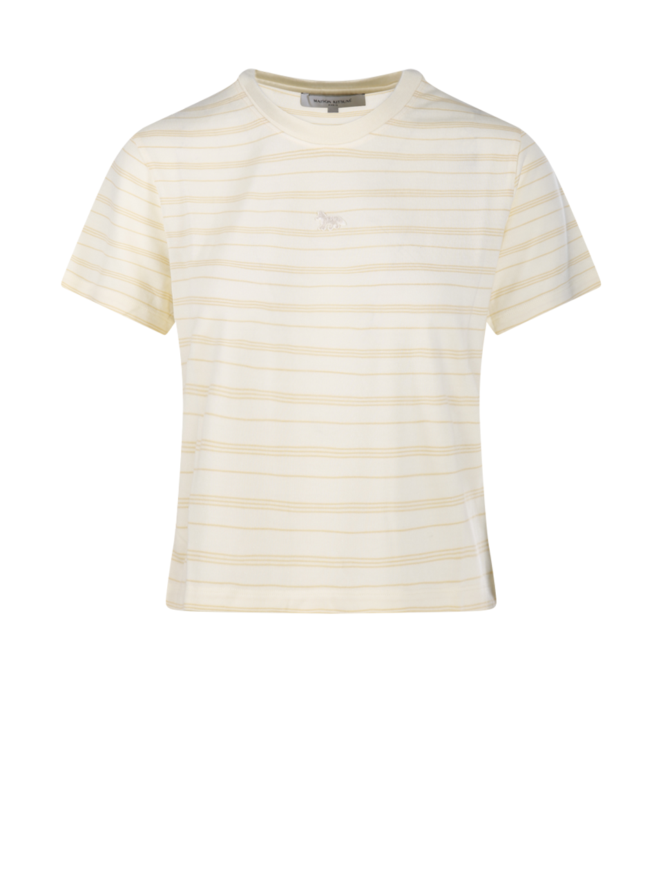 WOMAN MAISON KITSUNE NUDE LYOCELL STRIPED BABY TEE-SHIRT