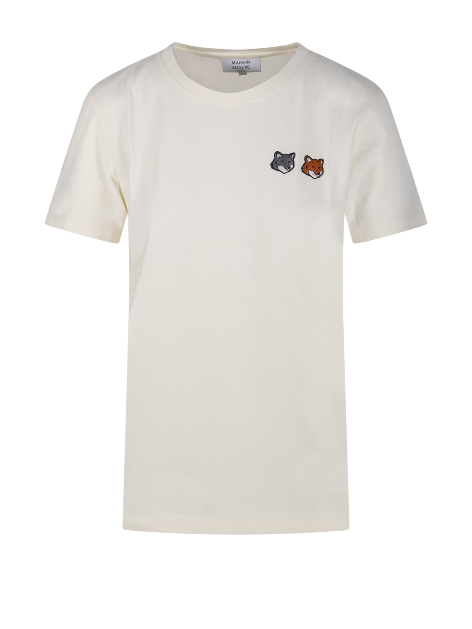 WOMAN MAISON KITSUNE NUDE ORGANIC COTTON DOUBLE FOX HEAD REGULAR TEE-SHIRT