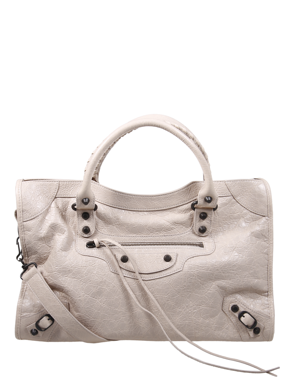 DONNA BALENCIAGA BORSA LE CITY MEDIA IN PELLE NUDE 