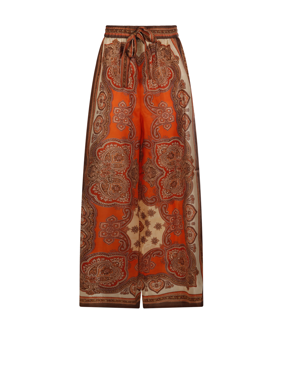 DONNA ZIMMERMANN PANTALONI MAHON RELAXED IN SETA ROSSA 