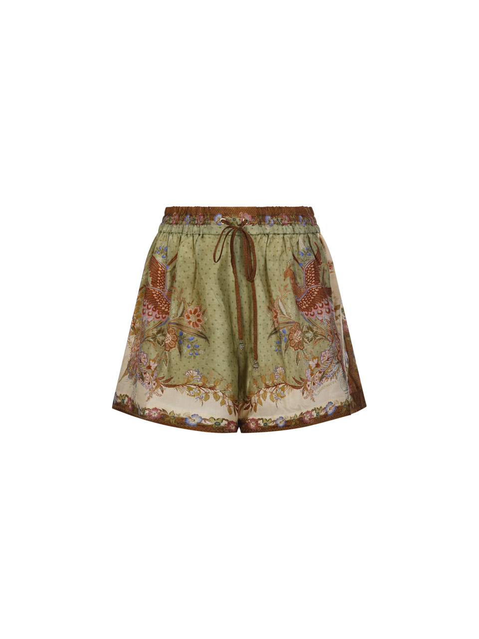 DONNA ZIMMERMANN PANTALONCINI INDRA RELAXED IN SETA VERDE 