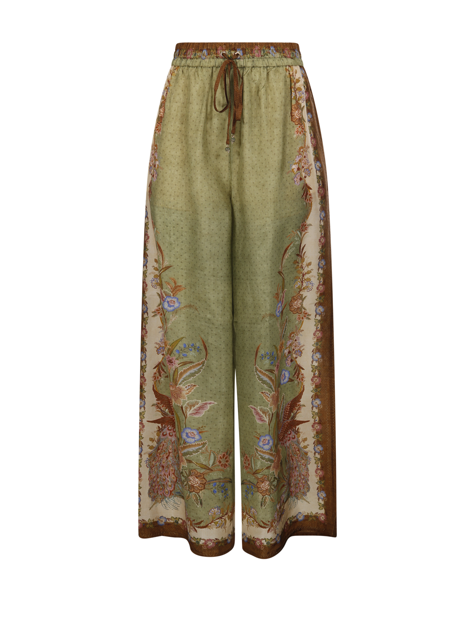 DONNA ZIMMERMANN PANTALONI RELAX INDRA IN SETA VERDE
