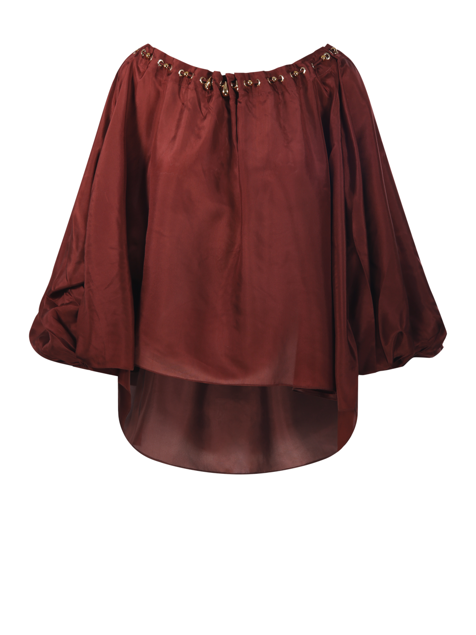 DONNA ZIMMERMANN BLOUSE ASTER GATHERED BEAD IN SETA ROSSA 