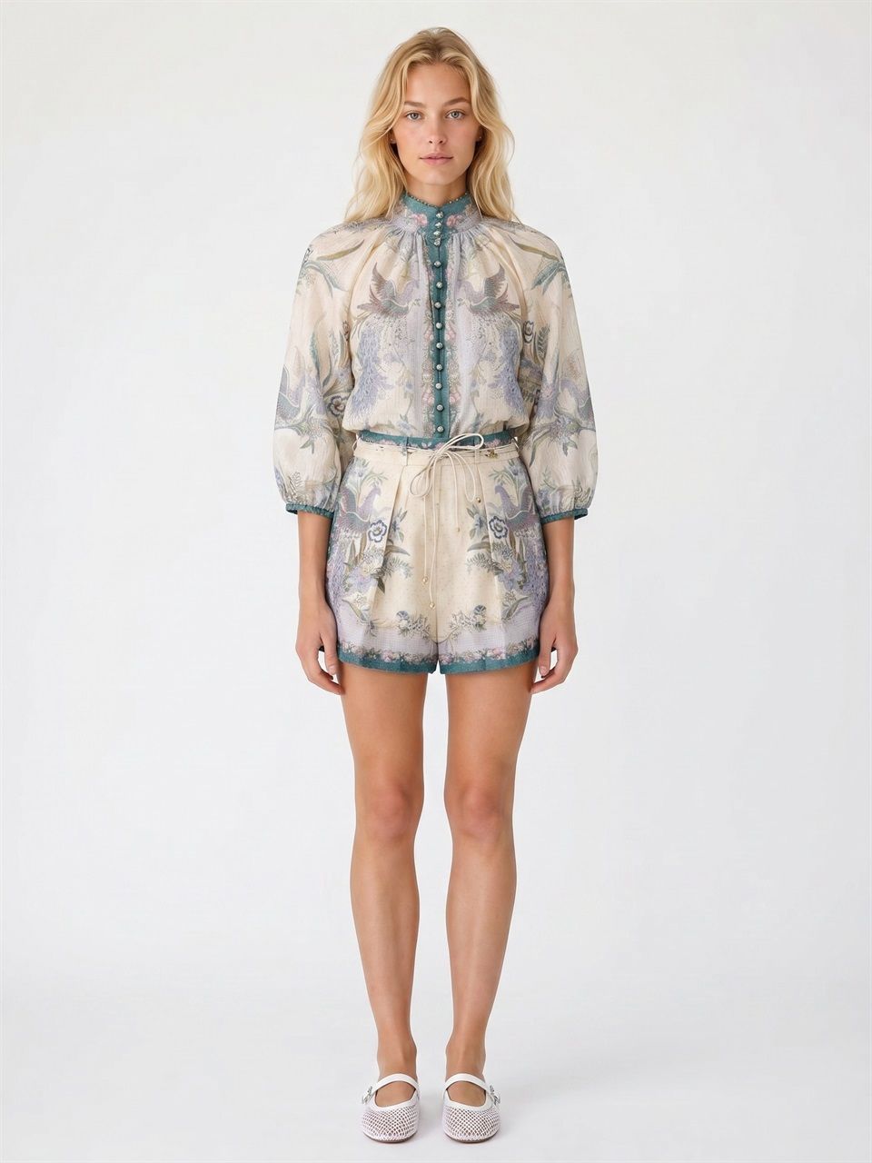 WOMAN ZIMMERMANN NUDE LINEN INDRA TUCK SHORTS
