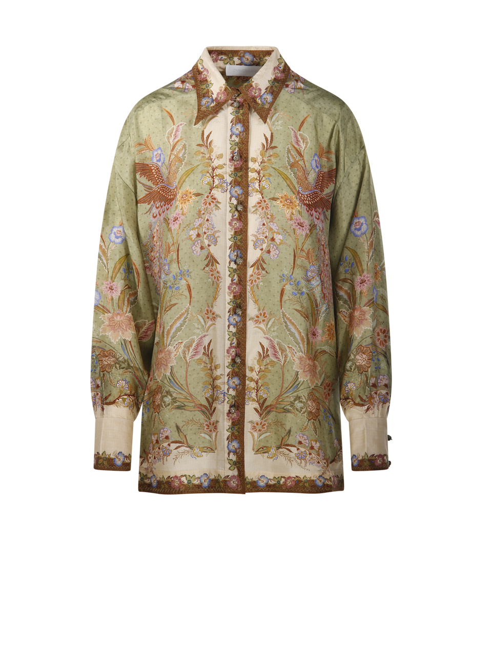 DONNA ZIMMERMANN CAMICIA INDRA RELAXED IN SETA VERDE 