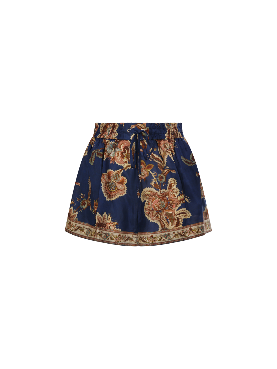 DONNA ZIMMERMANN PANTALONCINI ASTER RELAX IN SETA BLU 