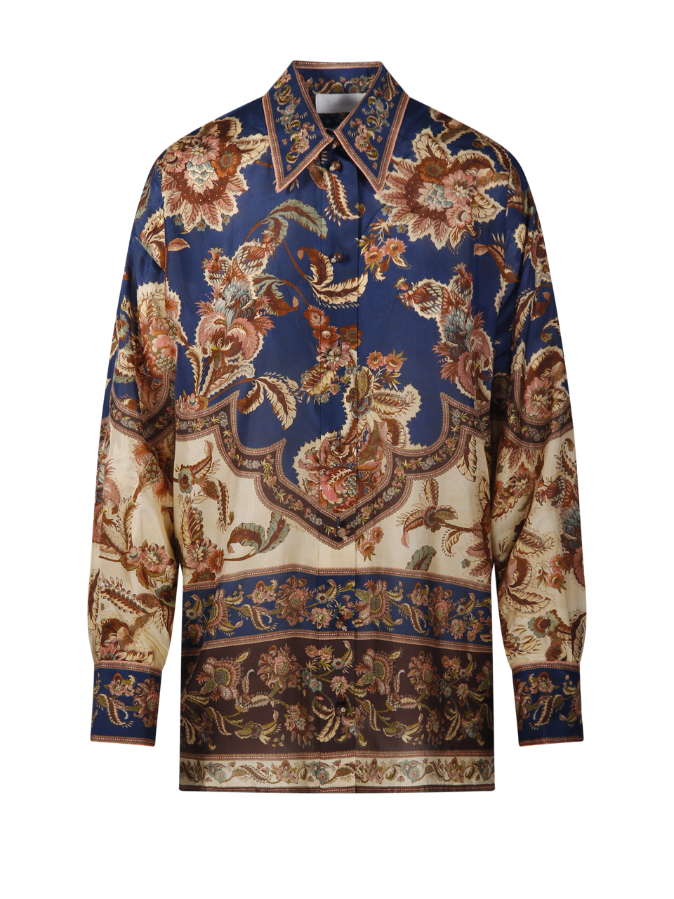 DONNA ZIMMERMANN CAMICIA  ASTER RELAXED IN SETA BLU 