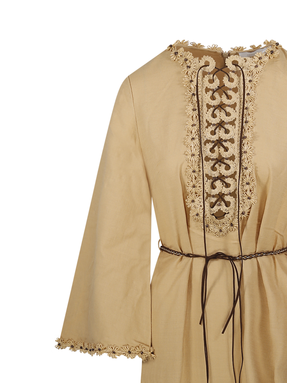 WOMAN ZIMMERMANN NUDE COTTON MAHON MIDI DRESS 
