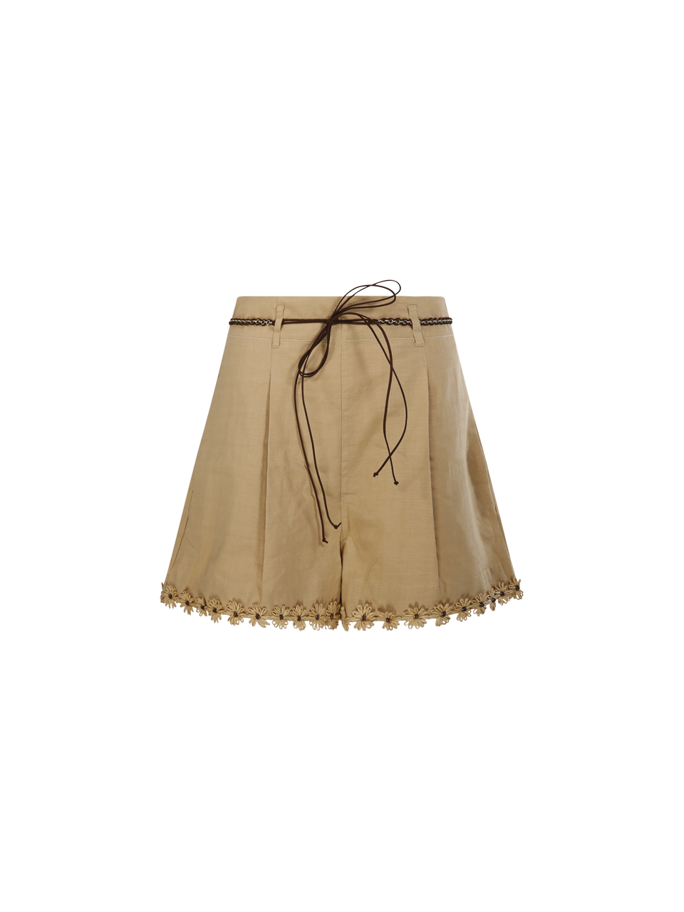 WOMAN ZIMMERMANN NUDE COTTON MAHON FLOWER TRIM SHORTS
