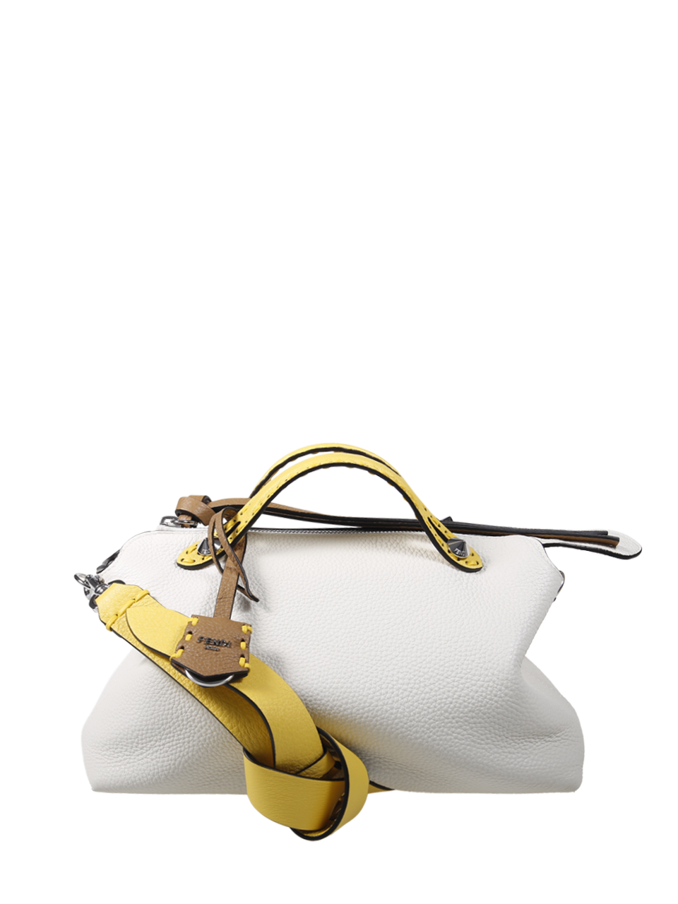 DONNA FENDI BORSA BY THE WAY MEDIA IN PELLE BIANCA 