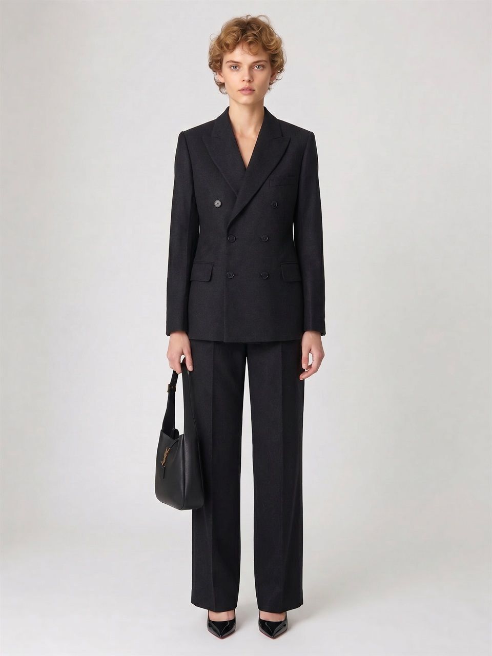 WOMAN VICTORIA BECKHAM DARK GREY WOOL BEATRICE BLAZER 