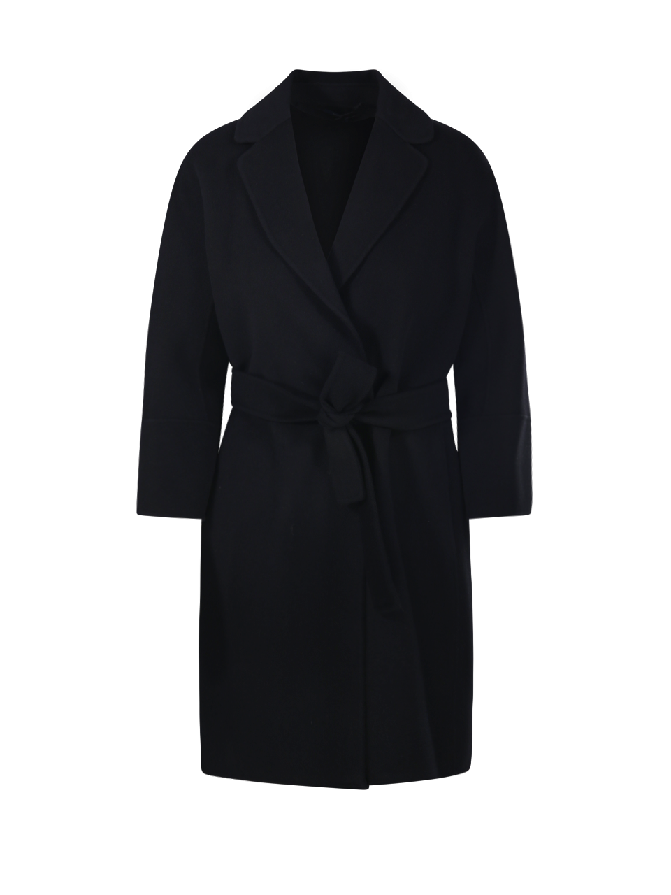 WOMAN MAXMARA S BLACK VIRGIN WOOL ARONA COAT
