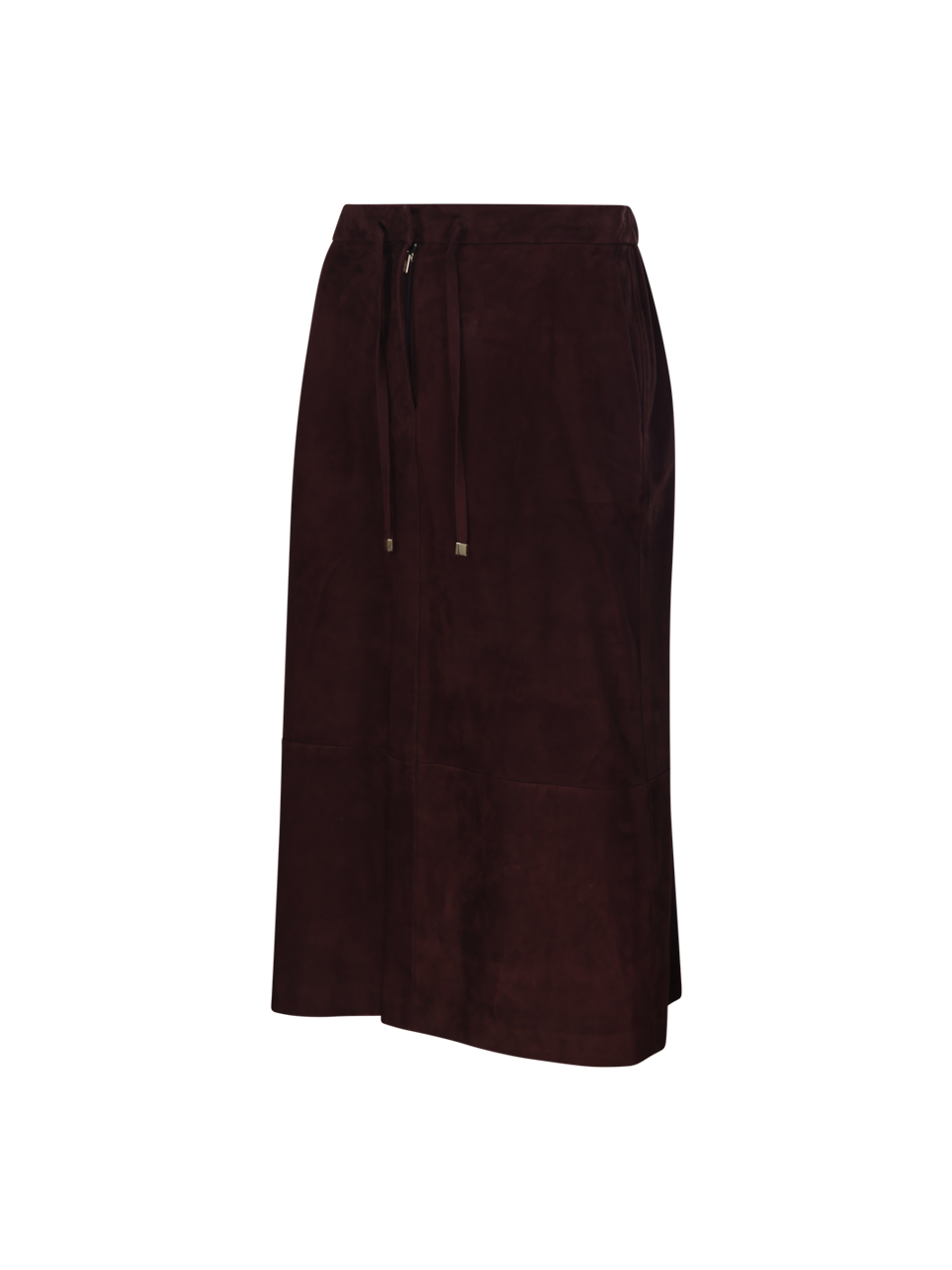 WOMAN MAXMARA RED LEATHER GAZZA SUEDE SKIRT