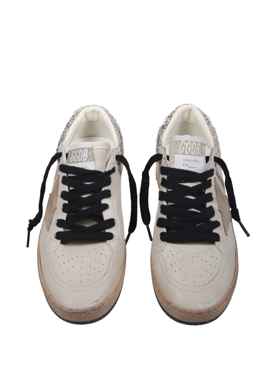 WOMAN GOLDEN GOOSE BEIGE LEATHER BALLSTAR SNEAKER 