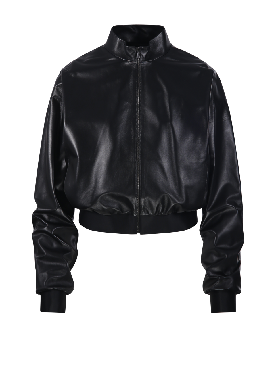 WOMAN GUCCI BLACK LEATHER BOMBER JACKET