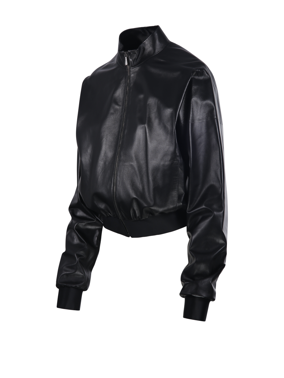WOMAN GUCCI BLACK LEATHER BOMBER JACKET