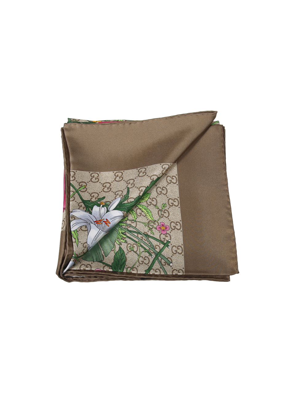WOMAN GUCCI BEIGE SILK FOULARD FLORA