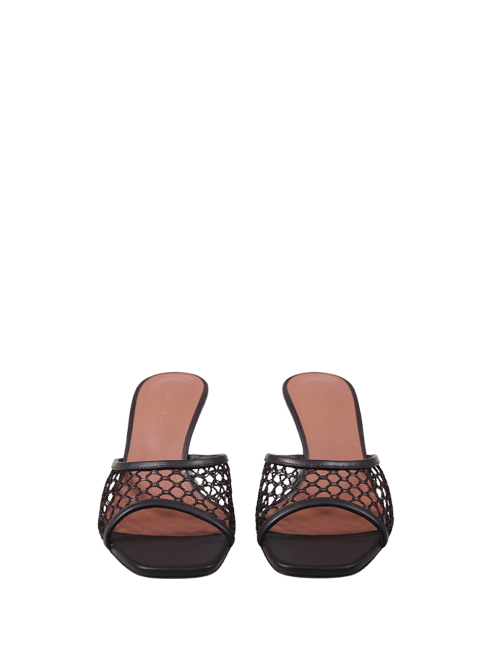 WOMAN AMINA MUADDI BROWN LEATHER LUPITA NET SLIPPER