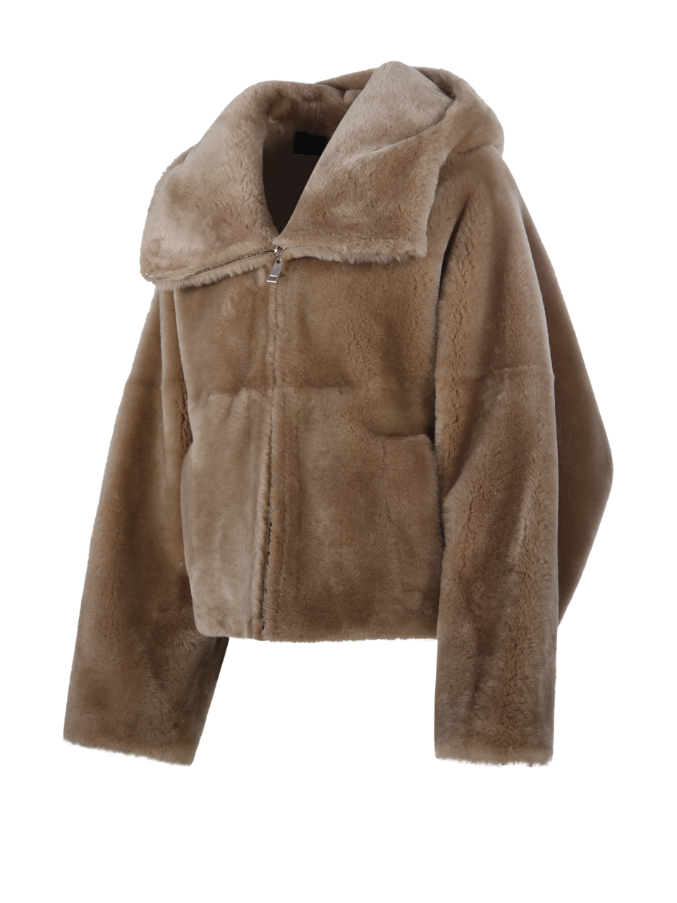 WOMAN BLANCHA BROWN STRAIGHT MERINO SHEARLING JACKET