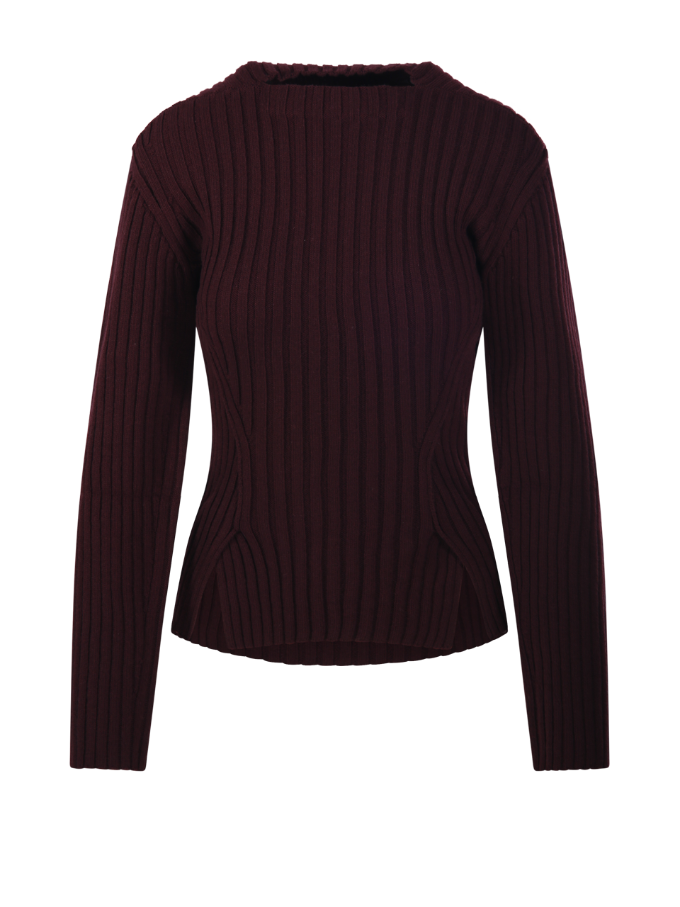 WOMAN VICTORIA BECKHAM BORDEAUX MERINO WOOL RIB JUMPER SWEATER