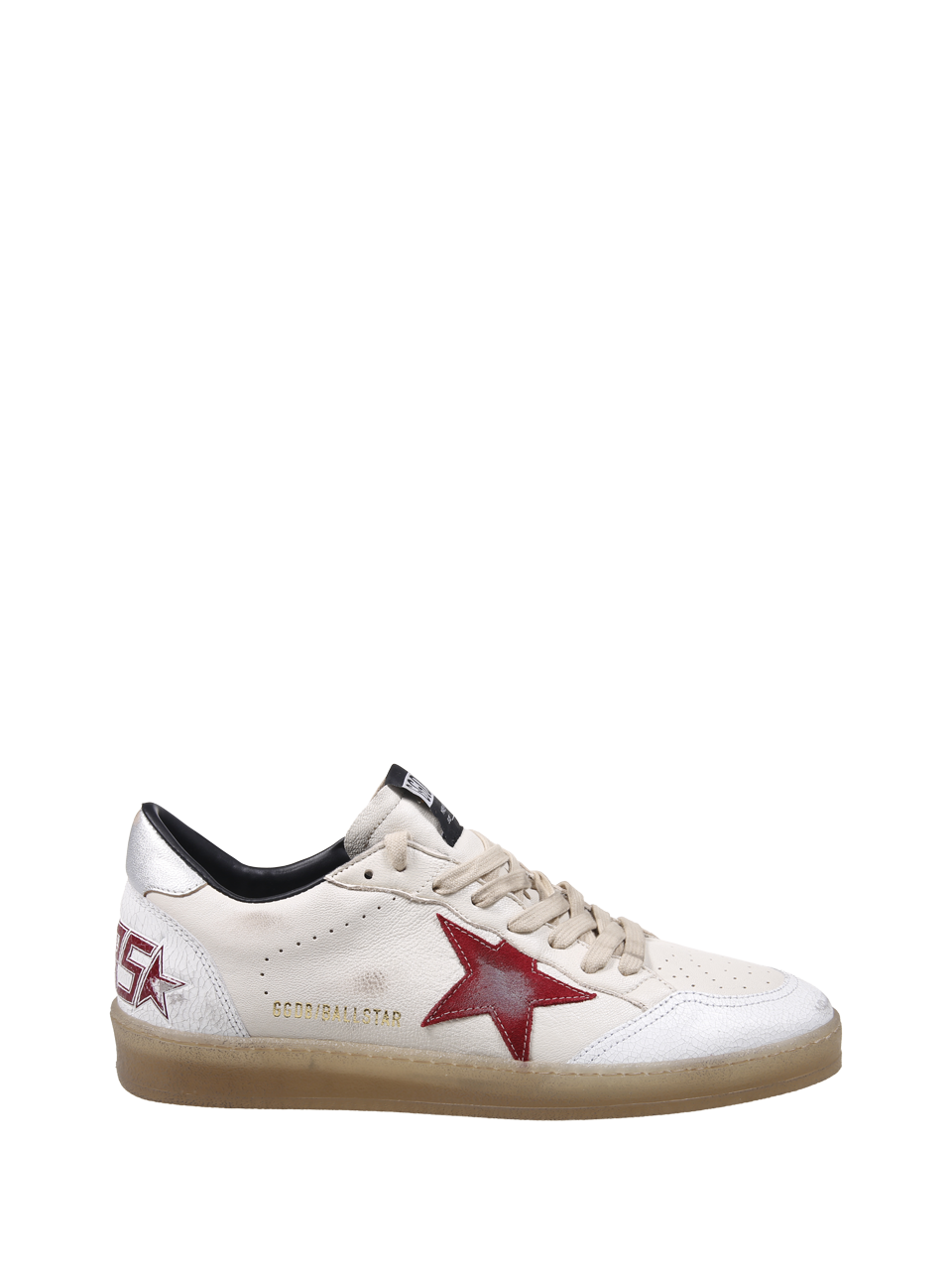 MEN GOLDEN GOOSE WHITE LEATHER BALLSTAR SNEAKER 