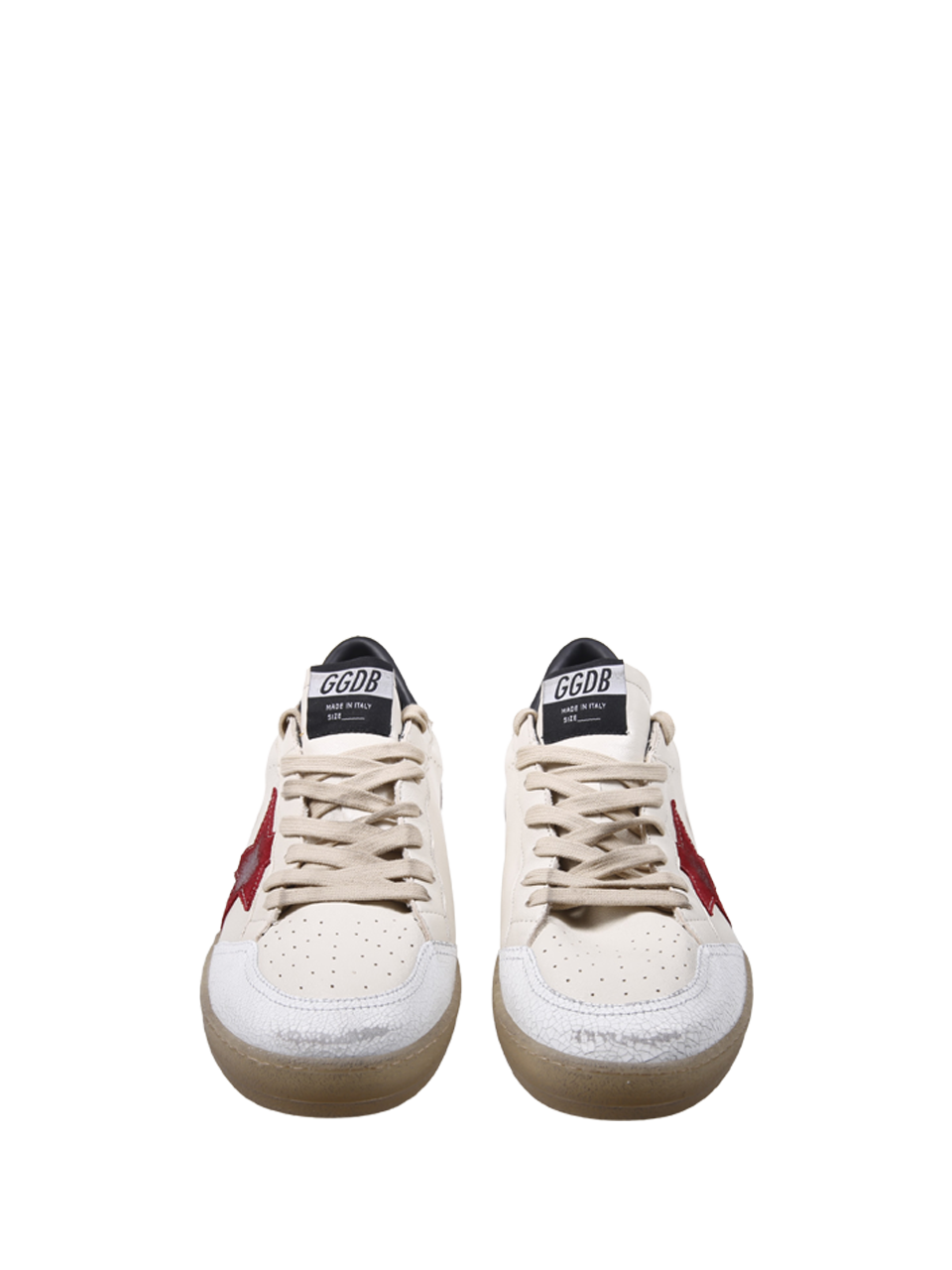 MEN GOLDEN GOOSE WHITE LEATHER BALLSTAR SNEAKER 
