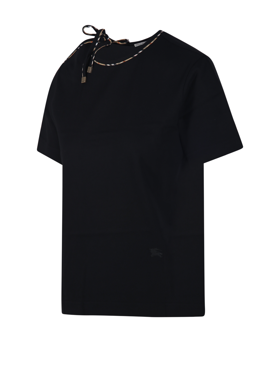 WOMAN BURBERRY BLACK COTTON FRANKIE BOW T-SHIRT