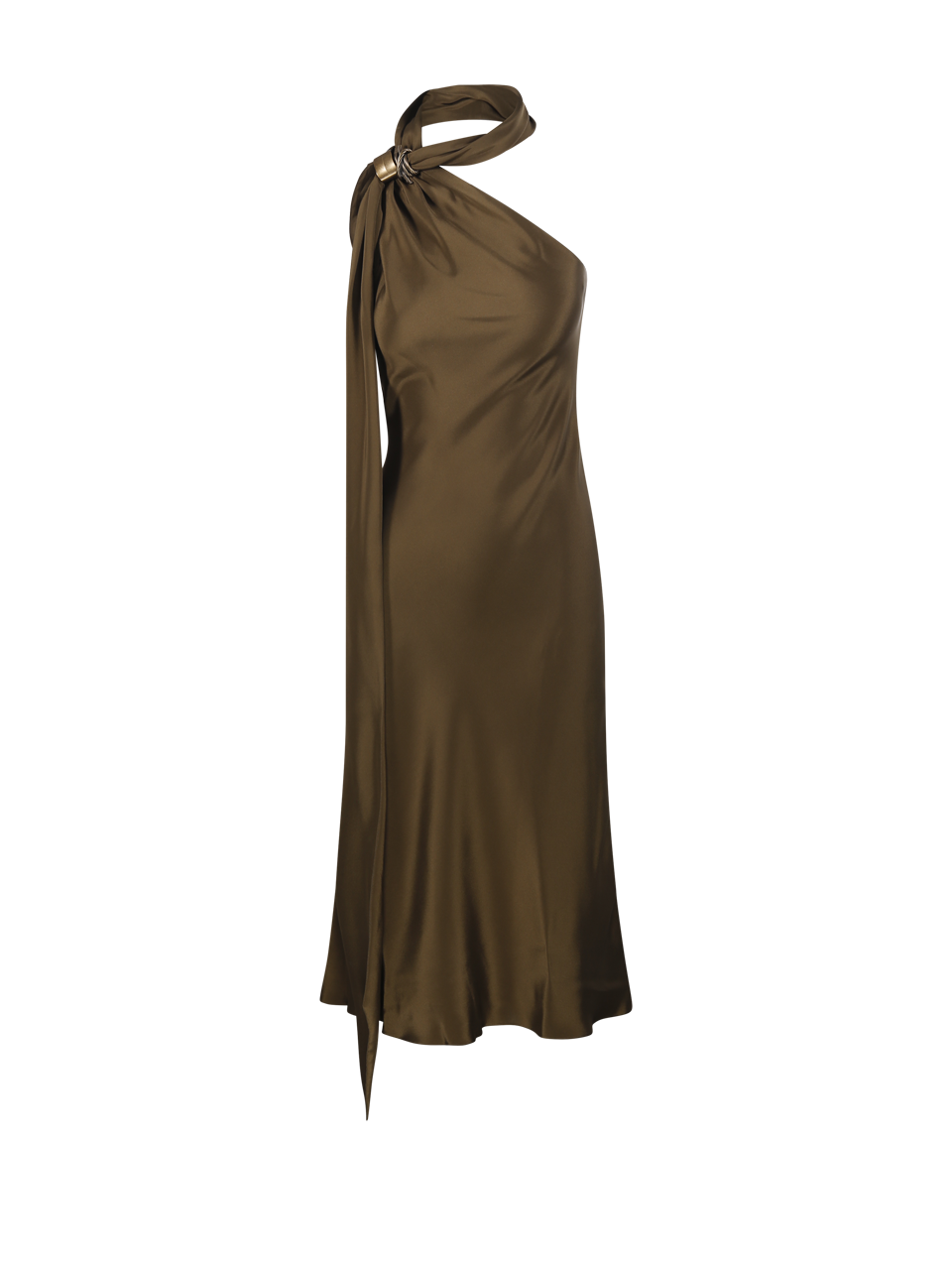 WOMAN MAXMARA PIANOFORTE BROWN SILK EVASTO DRESS