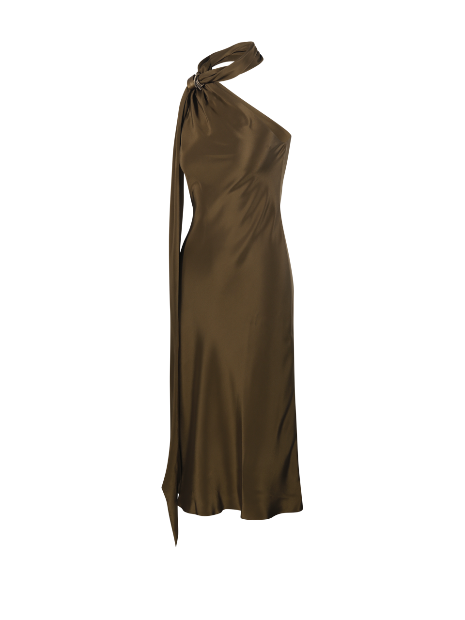 WOMAN MAXMARA PIANOFORTE BROWN SILK EVASTO DRESS