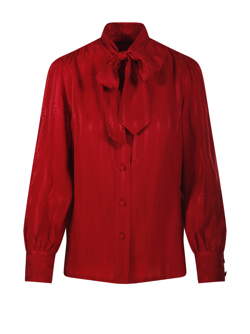 WOMAN GUCCI RED SILK SHIRT CHAIN