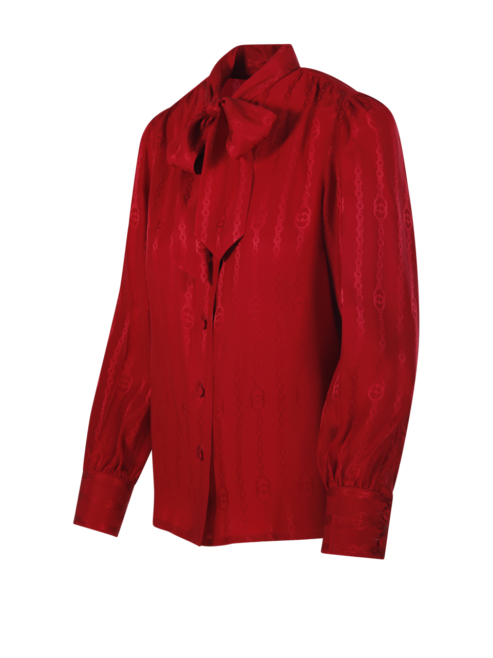 WOMAN GUCCI RED SILK SHIRT CHAIN