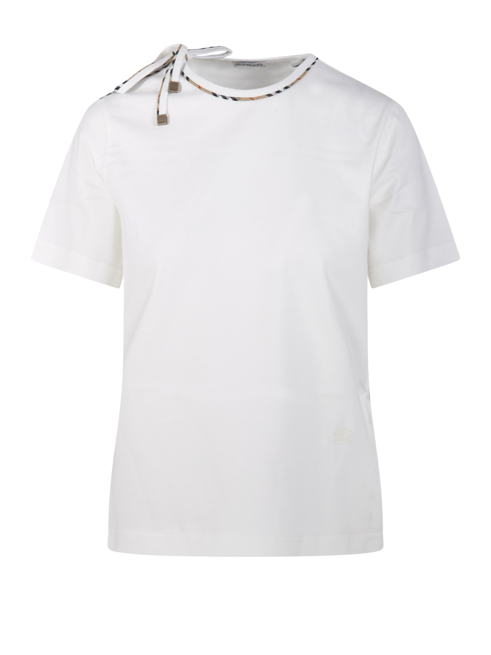 WOMAN BURBERRY WHITE COTTON FRANKIE BOW T-SHIRT