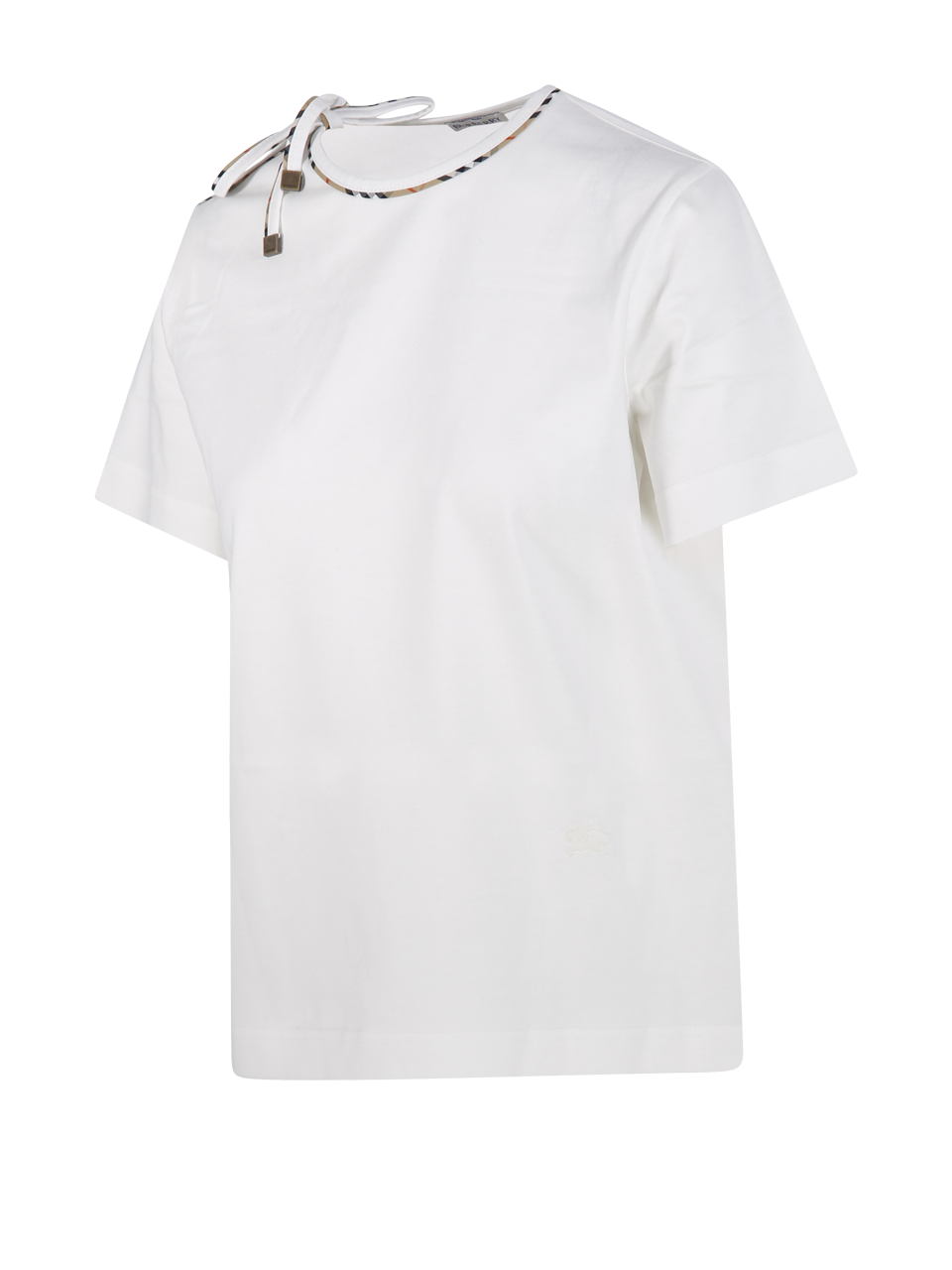 WOMAN BURBERRY WHITE COTTON FRANKIE BOW T-SHIRT