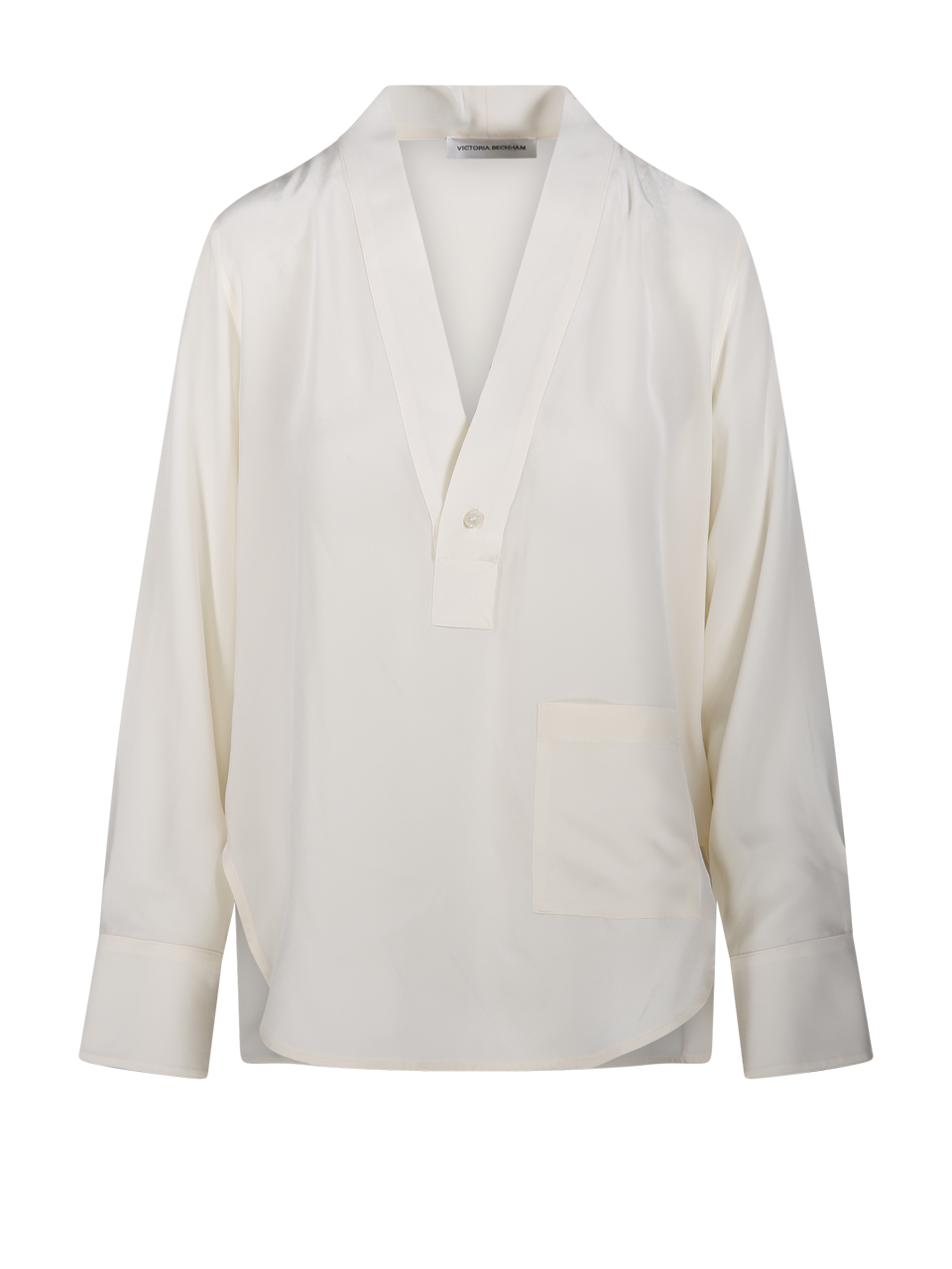WOMAN VICTORIA BECKAHM NUDE SILK V NECK BLOUSE