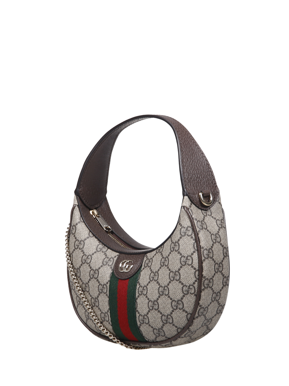 WOMAN GUCCI BEIGE LEATHER MINI OPHIDIA SHOULDER BAG