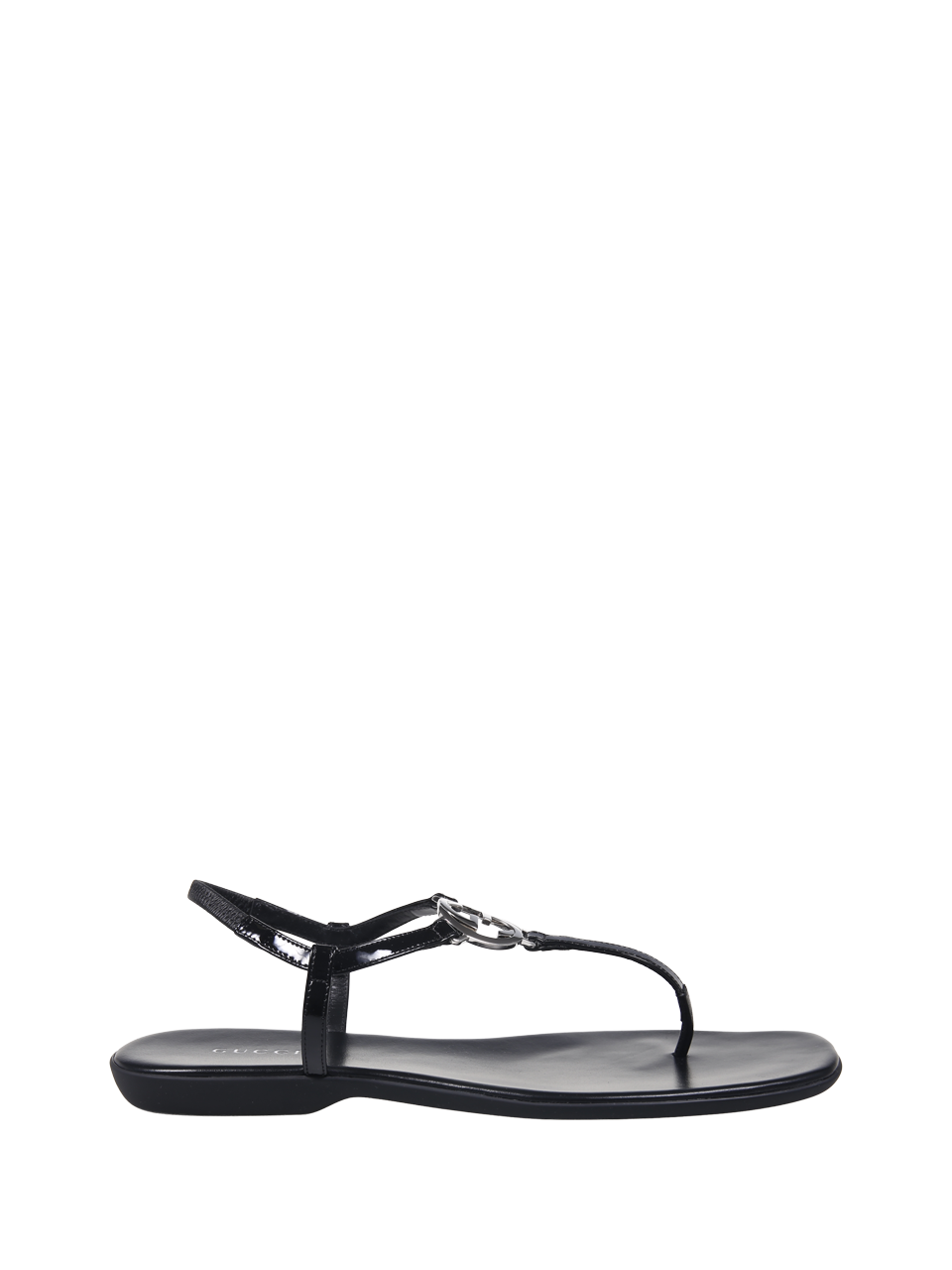 WOMAN GUCCI BLACK LEATHER EASE THONG SANDAL