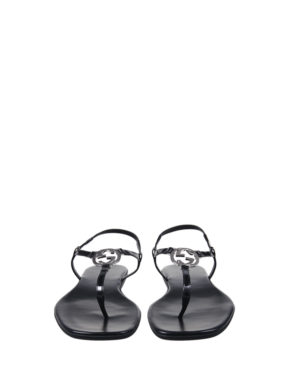 WOMAN GUCCI BLACK LEATHER EASE THONG SANDAL