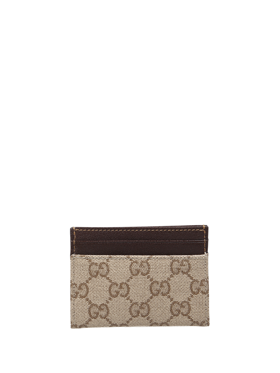 MEN GUCCI BEIGE LEATHER CREDIT CARD CASE
