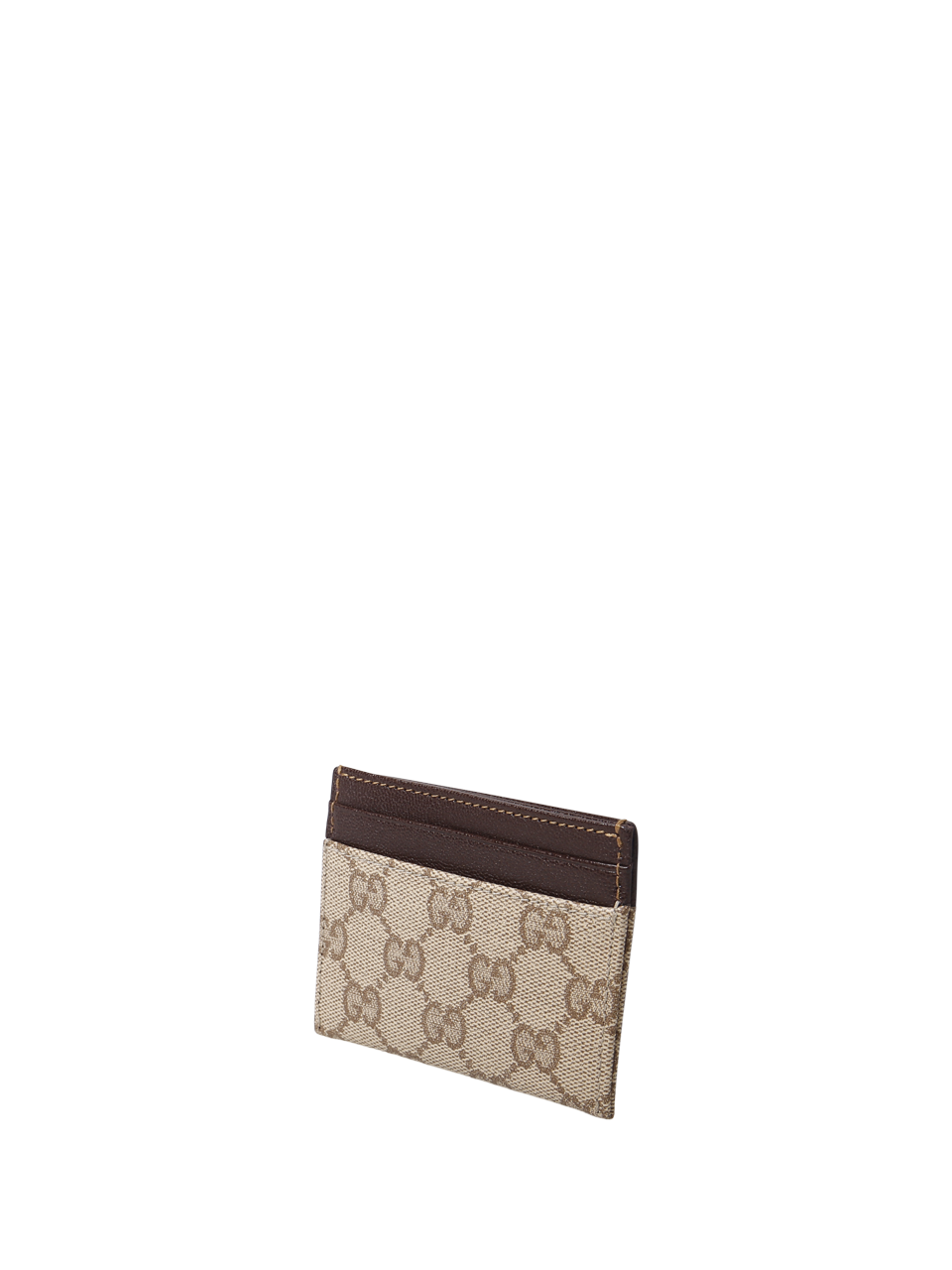 MEN GUCCI BEIGE LEATHER CREDIT CARD CASE