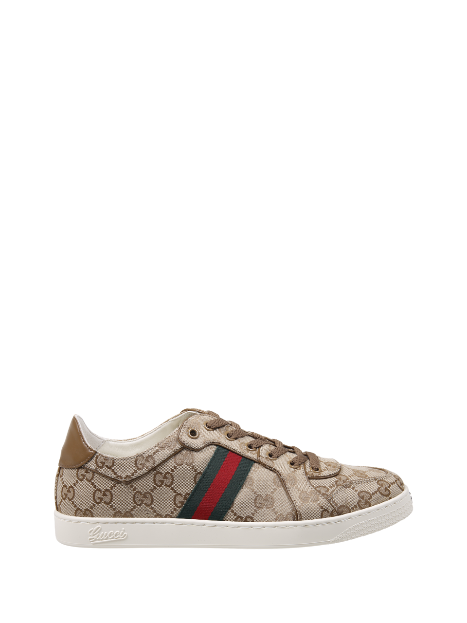 MEN GUCCI BEIGE LEATHER CODA LOW SNEAKERS