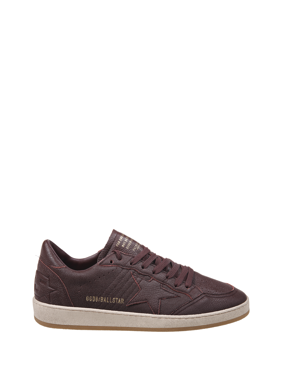 MEN GOLDEN GOOSE BORDEAUX LEATHER BALLSTAR SNEAKER 