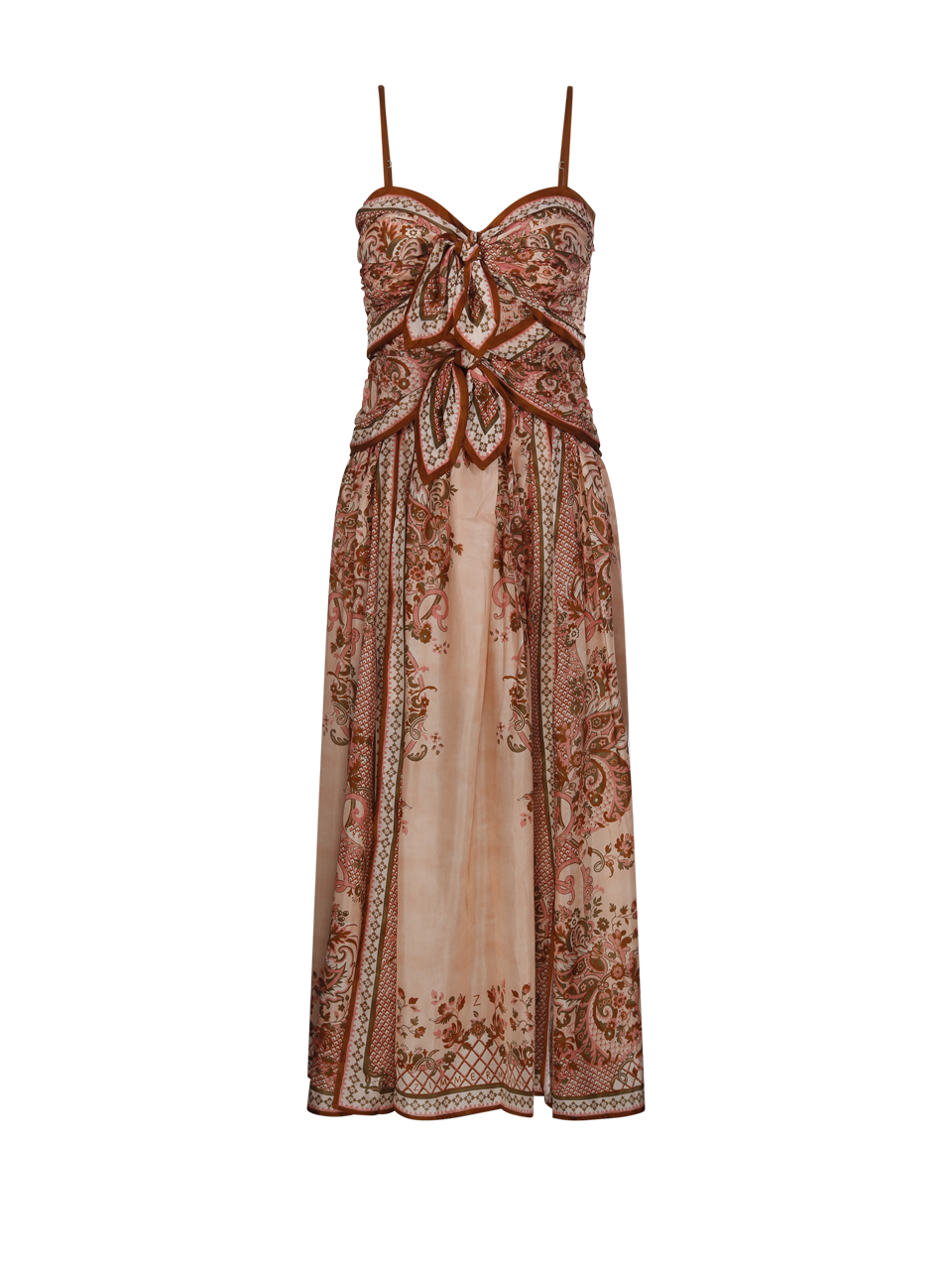 WOMAN ZIMMERMANN PINK SILK ASTER SCARF MIDI DRESS
